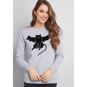 ModCloth Vampire Bat Cat Sweatshirt
